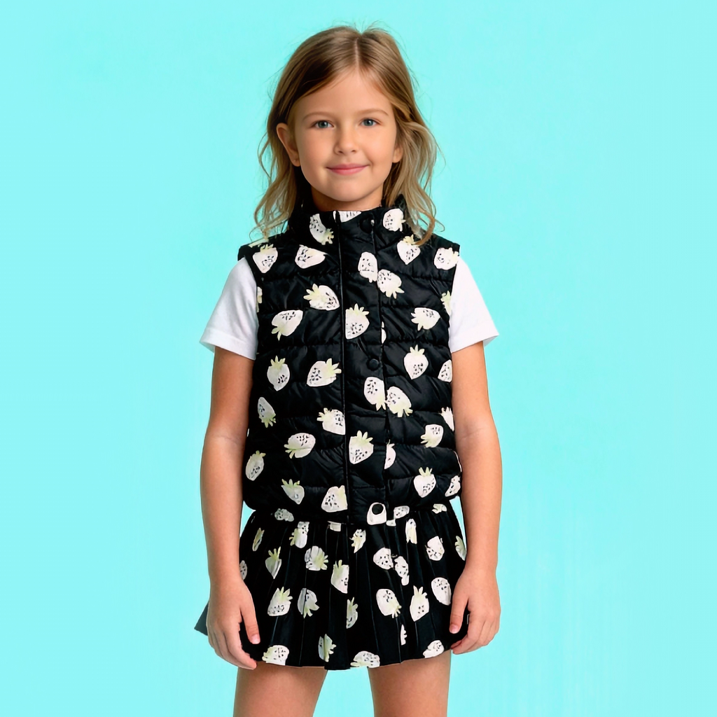Falda Plisada Chloe Fresas Black