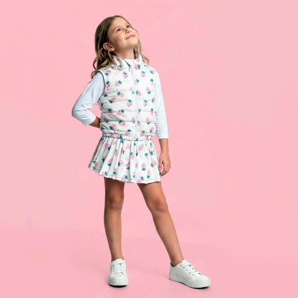 Falda Plisada Chloe Fresas Pink